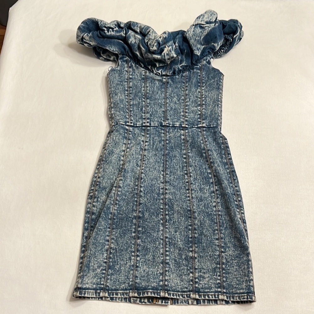 NWT Misha Collection Trisha Dress Acid Wash Blue - Picture 4 of 6